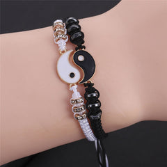 Yin Yang Beads Adjustable Bracelet Friendship Relationship Gift