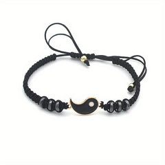 Yin Yang Beads Adjustable Bracelet Friendship Relationship Gift