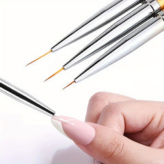 3pcs Nail Art Liner Brush Set for Gel Polish Manicure