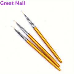 3pcs Nail Art Liner Brush Set for Gel Polish Manicure