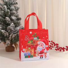 4pcs Reusable Xmas Gift Bags With Handles, Christmas Treat Bags