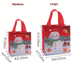 4pcs Reusable Xmas Gift Bags With Handles, Christmas Treat Bags