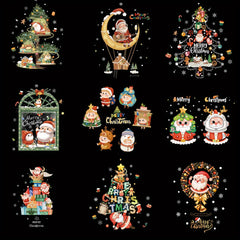 Christmas Stickers Glass Display Windows Christmas Decorations