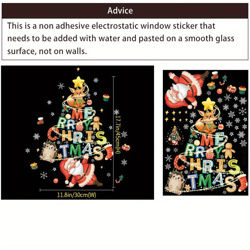 Christmas Stickers Glass Display Windows Christmas Decorations