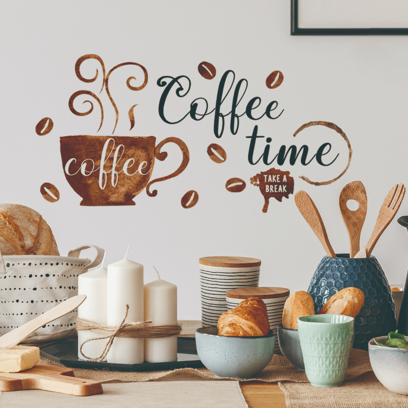 S Coffee Personality Wall Stickers Decorative For Living Room Kitchen Cafe