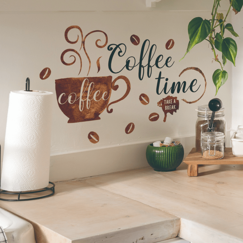 S Coffee Personality Wall Stickers Decorative For Living Room Kitchen Cafe