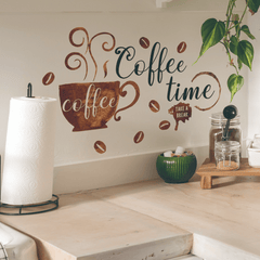 S Coffee Personality Wall Stickers Decorative For Living Room Kitchen Cafe