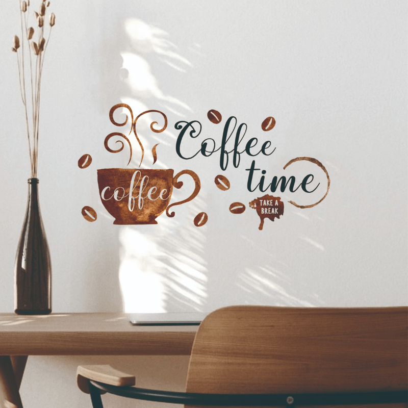 S Coffee Personality Wall Stickers Decorative For Living Room Kitchen Cafe