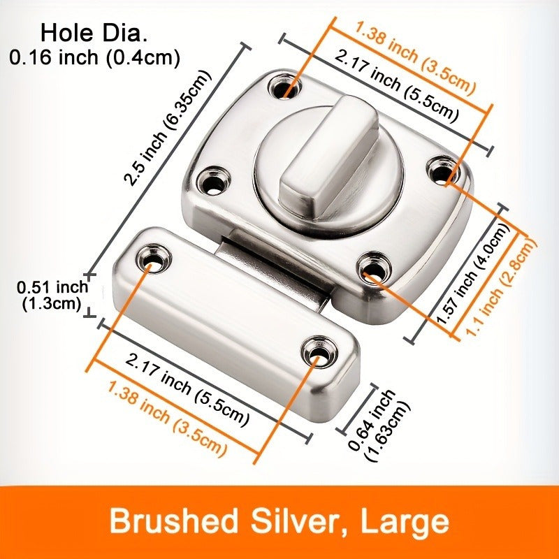Home Security Door Lock Rotate Bolt Latch Gate Latches - Bathroom Toilet Lock