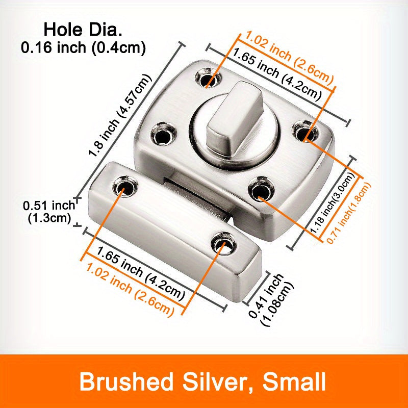 Home Security Door Lock Rotate Bolt Latch Gate Latches - Bathroom Toilet Lock