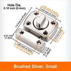 Home Security Door Lock Rotate Bolt Latch Gate Latches - Bathroom Toilet Lock