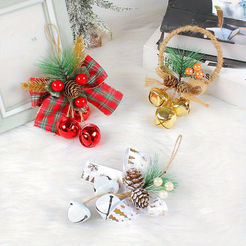 Christmas Bell Pendant DIY Tree Ornament Bow Bell Decoration