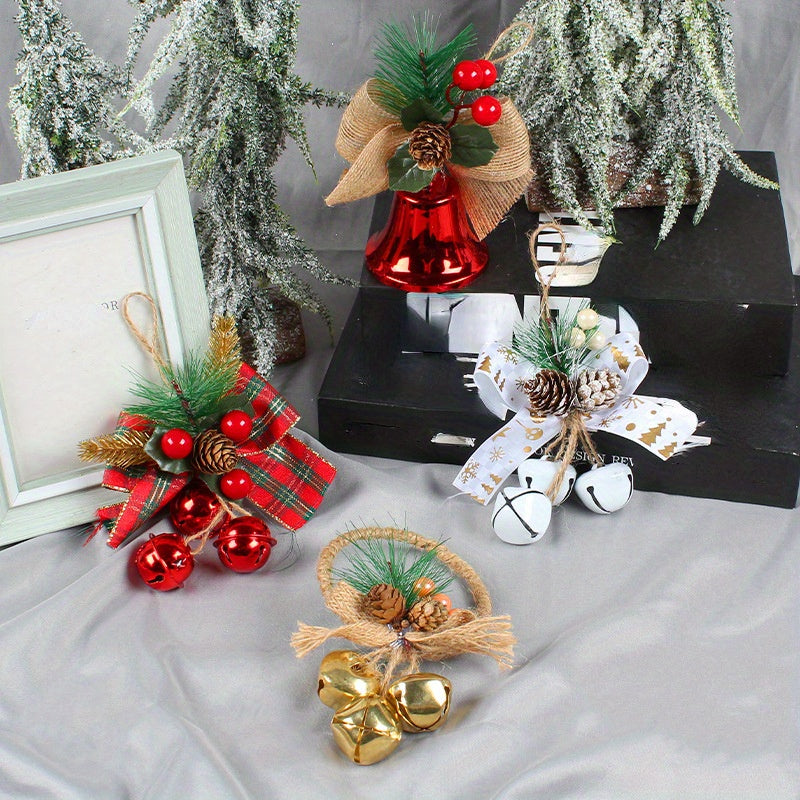 Christmas Bell Pendant DIY Tree Ornament Bow Bell Decoration