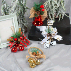 Christmas Bell Pendant DIY Tree Ornament Bow Bell Decoration