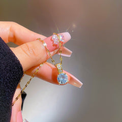 Rhinestone Necklace Collarbone Chain Stainless Steel Chain Party Jewelry