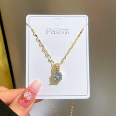 Rhinestone Necklace Collarbone Chain Stainless Steel Chain Party Jewelry