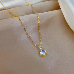 Rhinestone Necklace Collarbone Chain Stainless Steel Chain Party Jewelry
