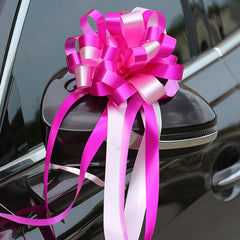 10pcs Wedding Car Pull Flower Ribbon Pull Bows Gift Basket Decor
