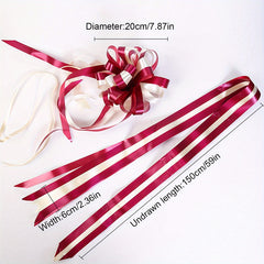 10pcs Wedding Car Pull Flower Ribbon Pull Bows Gift Basket Decor