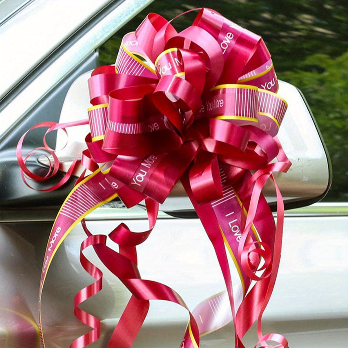 10pcs Wedding Car Pull Flower Ribbon Pull Bows Gift Basket Decor
