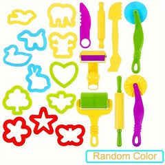 20pcs Play Dough Tools Set Shapes Cutters Rollers Party Favors Random