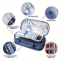 Double Layered Pencil Case for School with Large Capacity