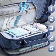 Double Layered Pencil Case for School with Large Capacity