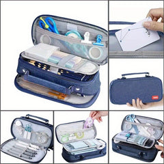 Double Layered Pencil Case for School with Large Capacity