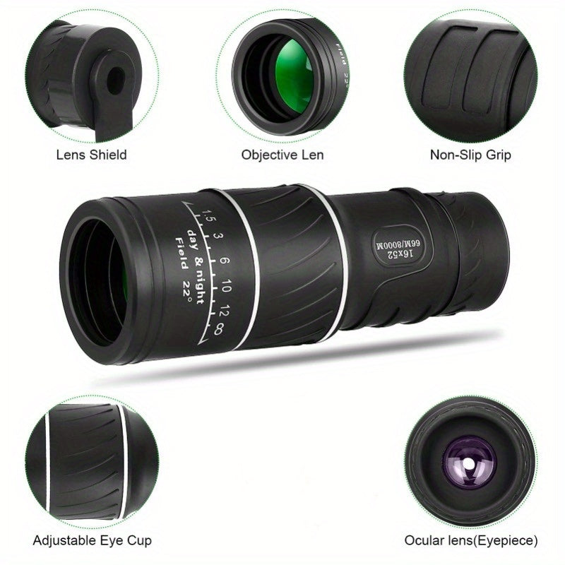 16X52 Monocular Telescope HD Zoom for Outdoor Survival
