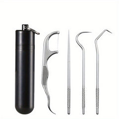 Stainless Steel Toothpick Set Tartar Cleaning Tools Dental Floss