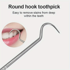 Stainless Steel Toothpick Set Tartar Cleaning Tools Dental Floss