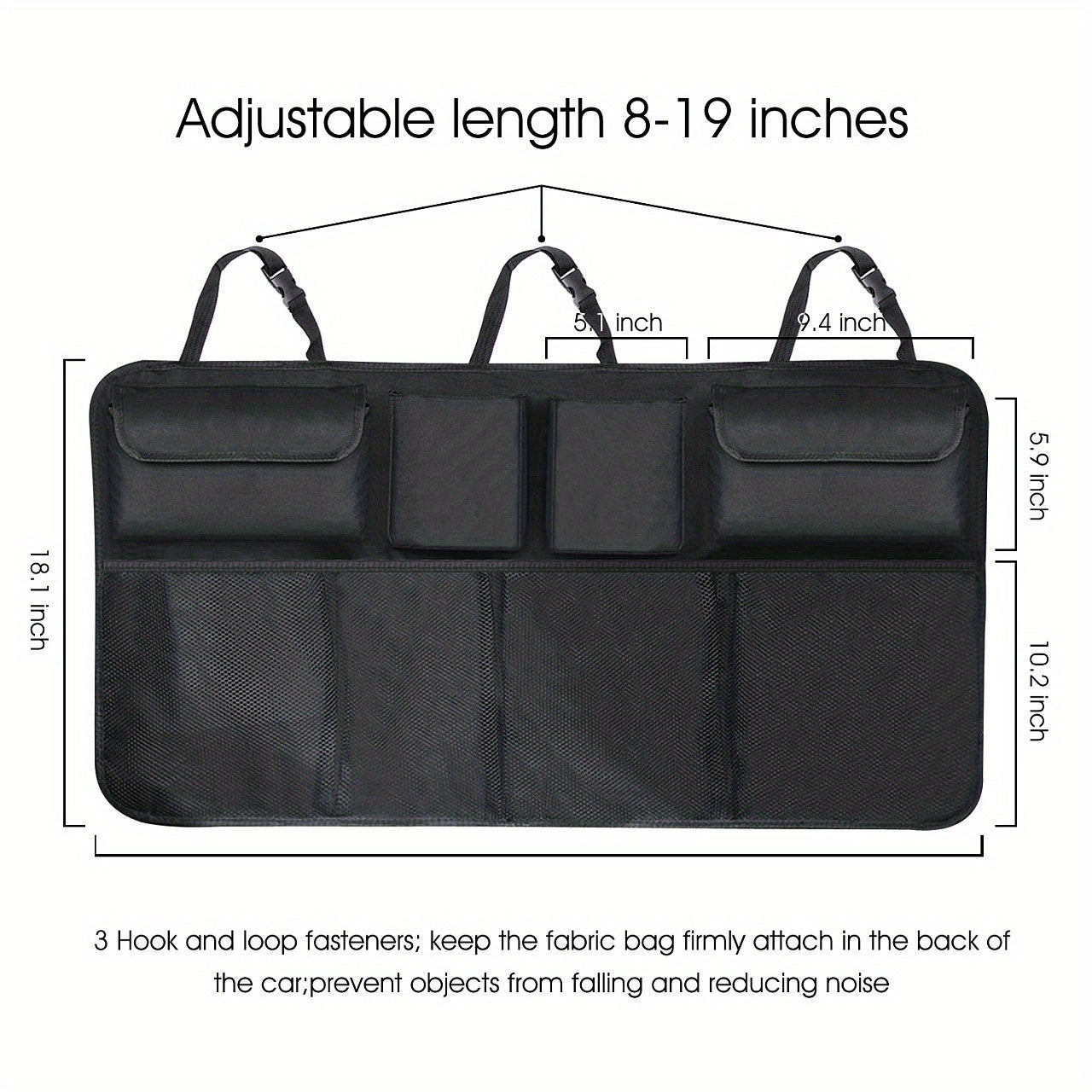 Car Interior Storage Bag Trunk Hanging Chair Back 600D