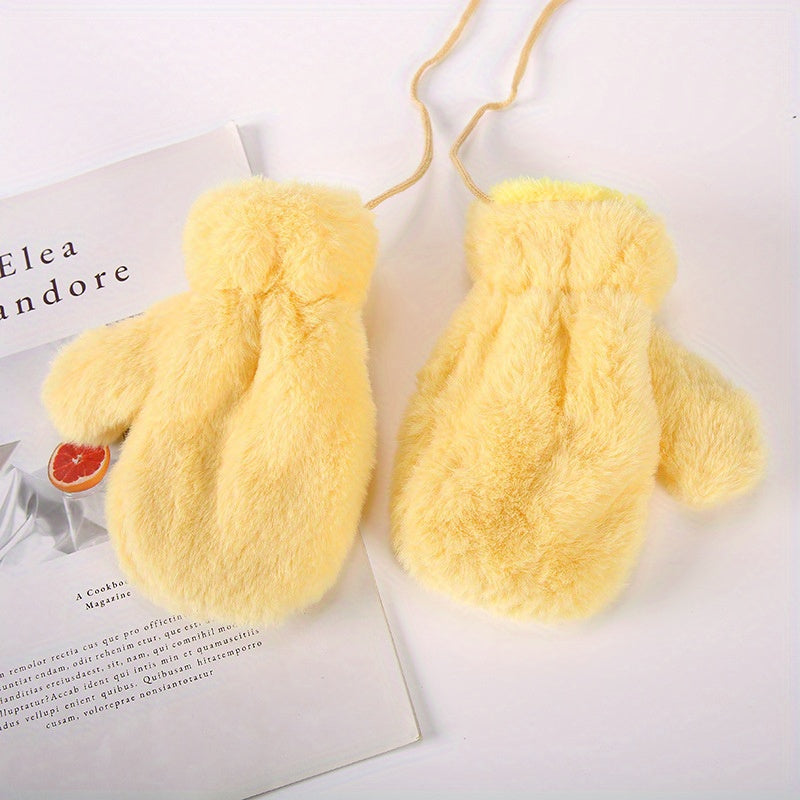 Thick Plush Mittens for Winter - Unisex Warm Gloves for Outdoor Activities