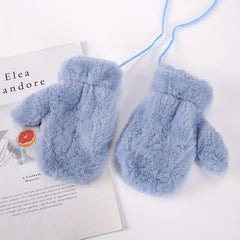 Thick Plush Mittens for Winter - Unisex Warm Gloves for Outdoor Activities
