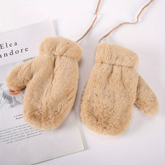 Thick Plush Mittens for Winter - Unisex Warm Gloves for Outdoor Activities