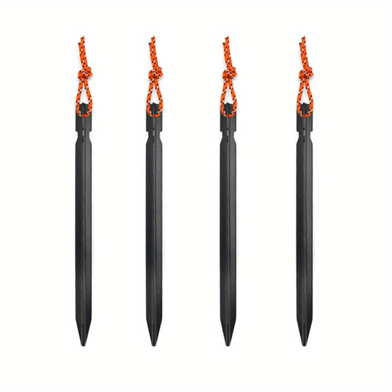 10pcs Aluminium Tent Stakes with Reflective Rope, Ground Nails for Camping