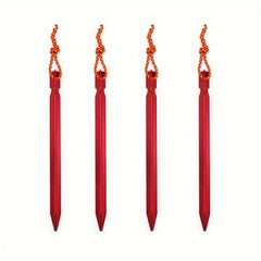 10pcs Aluminium Tent Stakes with Reflective Rope, Ground Nails for Camping