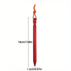 10pcs Aluminium Tent Stakes with Reflective Rope, Ground Nails for Camping