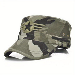 Men's Windproof Sunshade Flat Top Cotton Baseball Cap