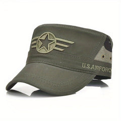 Men's Windproof Sunshade Flat Top Cotton Baseball Cap