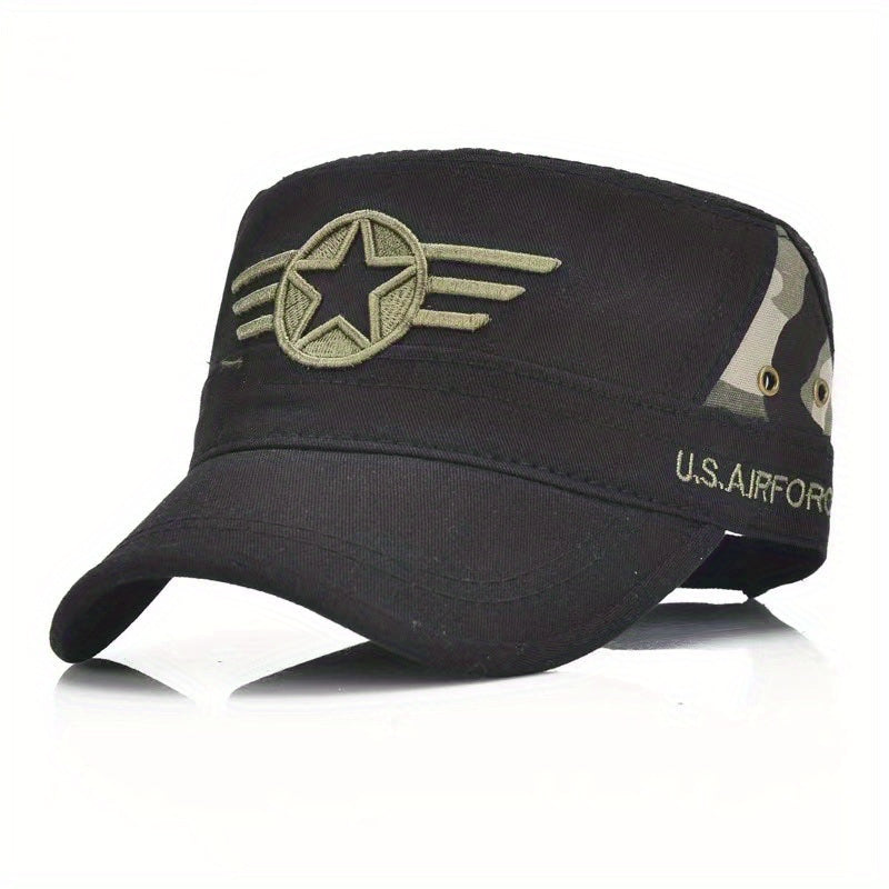 Men's Windproof Sunshade Flat Top Cotton Baseball Cap