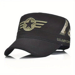 Men's Windproof Sunshade Flat Top Cotton Baseball Cap