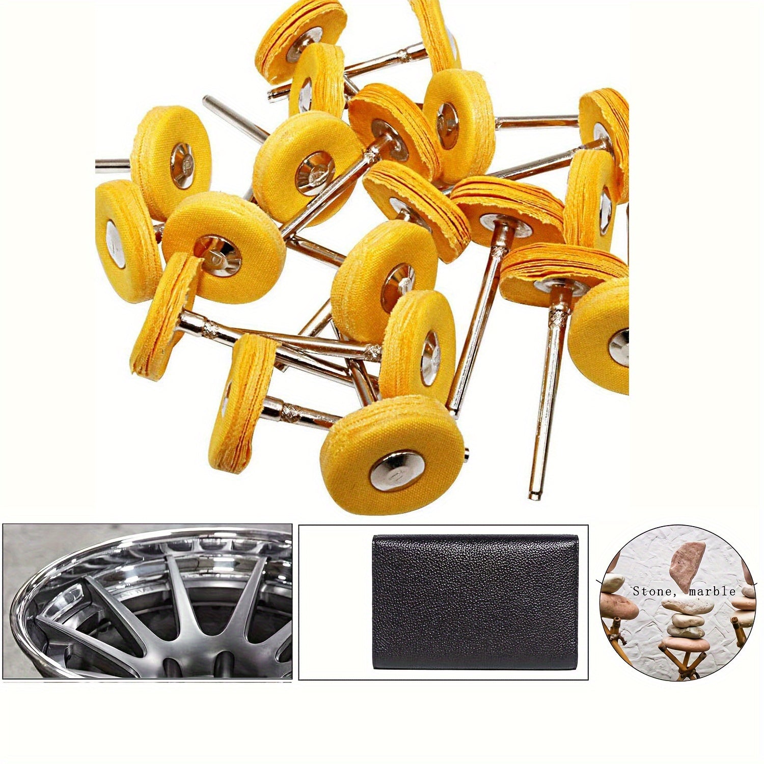 10pc Small Muslin Polishing Wheel for Drill Bits - 3.0mm