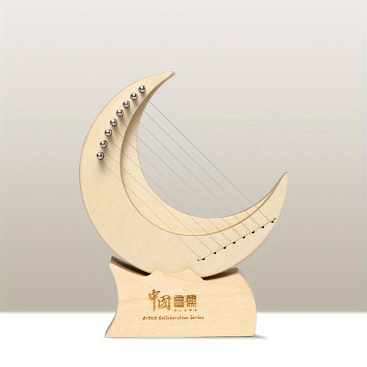 8 Strings G Key Mini Finger Harp Wood Moon Lyre Harp For Beginner