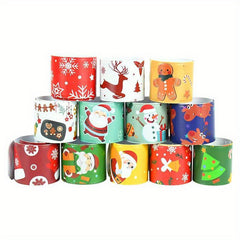 12pcs Christmas Slap Bracelets Santa Claus Snowflake Elk Print Toys