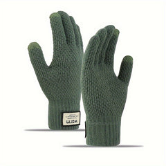 Men's Cycling Knit Gloves Warm Coldproof Winter Touch Screen Knitted Gloves