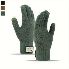 Men's Cycling Knit Gloves Warm Coldproof Winter Touch Screen Knitted Gloves
