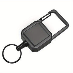 Metal Square Keychain Buckle Retractable Key Chain For Outdoor Camping