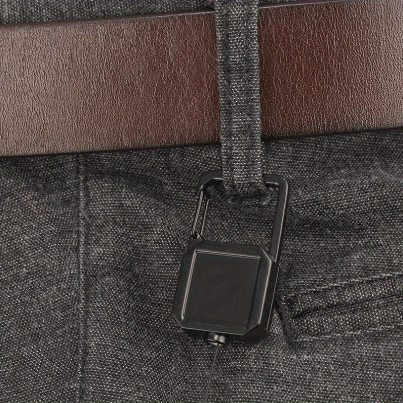 Metal Square Keychain Buckle Retractable Key Chain For Outdoor Camping