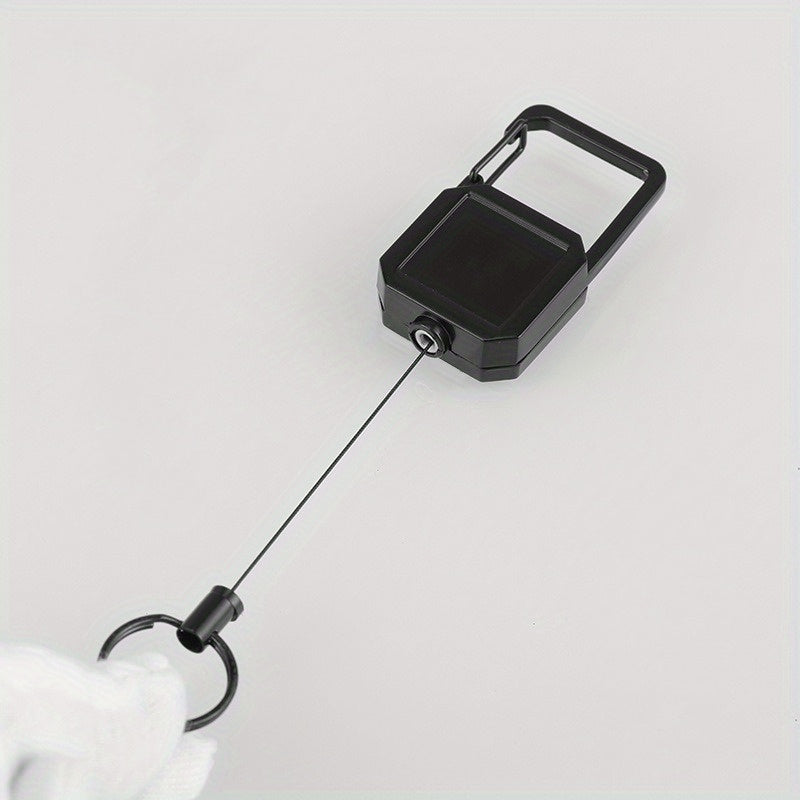 Metal Square Keychain Buckle Retractable Key Chain For Outdoor Camping